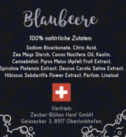 CBD-Badewürfel Blueberry mit 50 mg CBD für ein entspannendes Badeerlebnis. Natürliche Inhaltsstoffe verwöhnen Haut und Sinne.