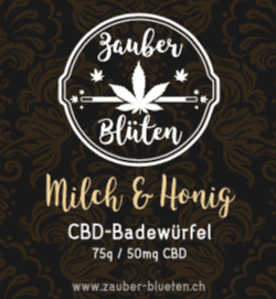 CBD-Badewürfel Honig & Milch mit 50 mg CBD für ein entspannendes Badeerlebnis. Natürliche Inhaltsstoffe verwöhnen Haut und Sinne.