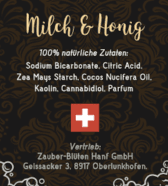 CBD-Badewürfel Honig & Milch mit 50 mg CBD für ein entspannendes Badeerlebnis. Natürliche Inhaltsstoffe verwöhnen Haut und Sinne.