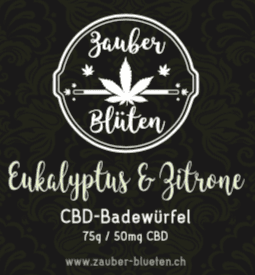 CBD-Badewürfel Eukalyptus & Zitrone mit 50 mg CBD für ein entspannendes Badeerlebnis. Natürliche Inhaltsstoffe verwöhnen Haut und Sinne.