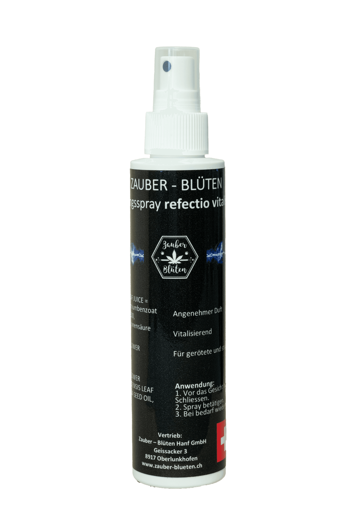 Erfrischungsspray Refectio Vitalis 150ml mit Hanf-Extrakt für belebende Frische an heißen Tagen. Feuchtigkeitsspendend und hautberuhigend.